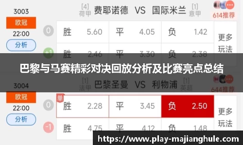 巴黎与马赛精彩对决回放分析及比赛亮点总结